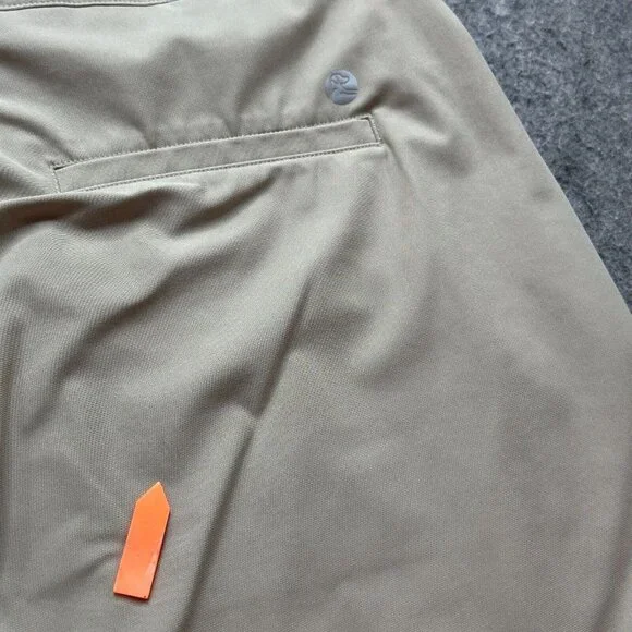 Rhoback Shorts Men 40 Beige Khaki Performance Lined 8" Flat Front Chino - Picture 11 of 16